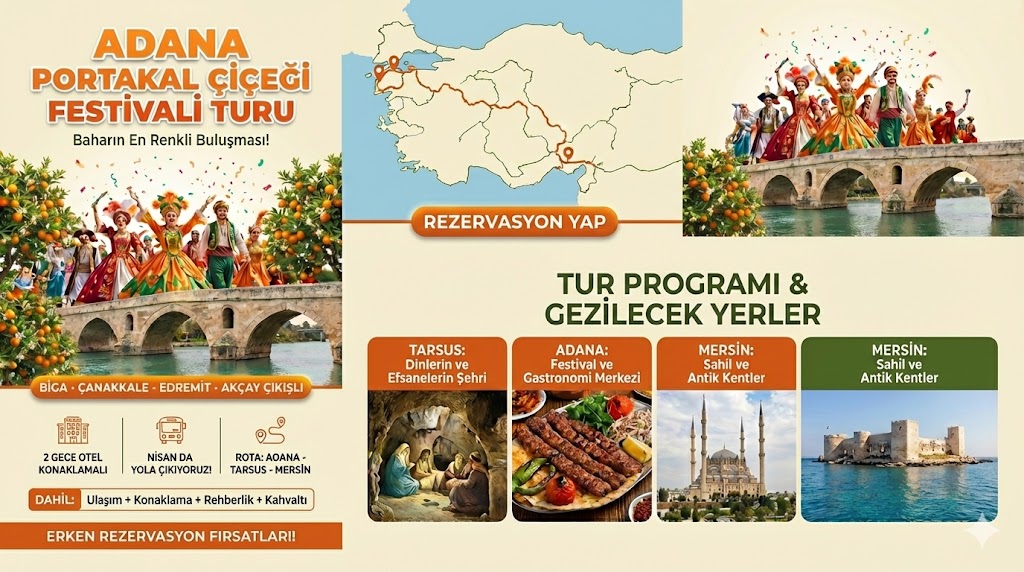 Adana Portakal Çiçeği Festivali 2 Gece 3 Gün